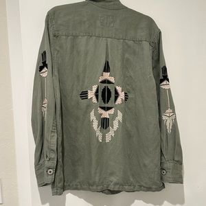 Rails Elliot Aztec Embroidered Shirt Jacket Shacket size M
